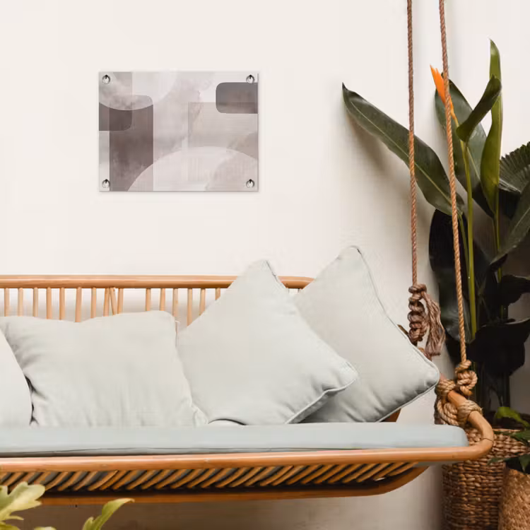Garden Poster - Abstract Shapes - Beige - Abstracte vormen - Beige tuinposter los doek klein