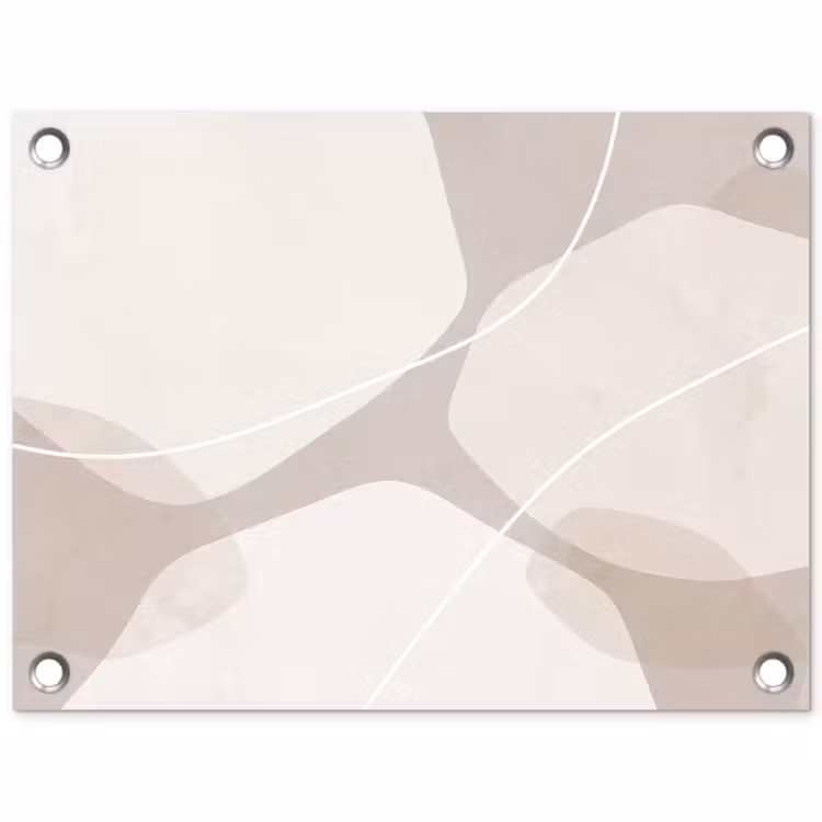 Garden Poster - Abstract - Shapes - Beige - Abstract - Vormen - Beige tuinposter los doek klein