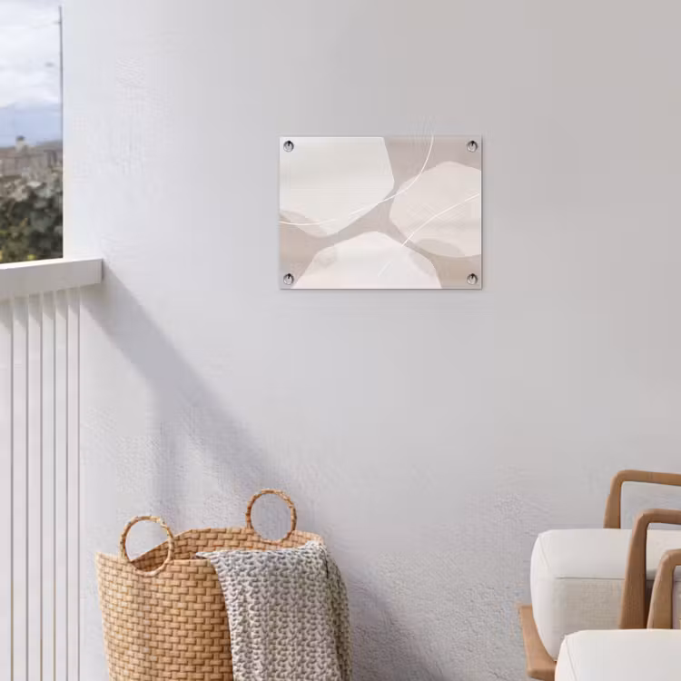 Garden Poster - Abstract - Shapes - Beige - Abstract - Vormen - Beige tuinposter los doek klein
