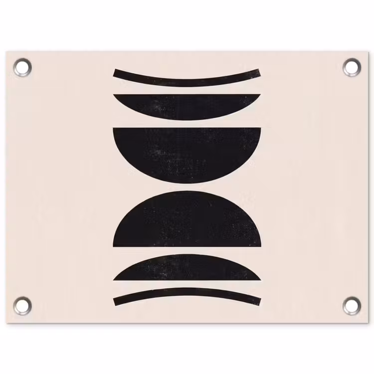 Garden Poster - Abstract - Shapes - Black - Abstract - Vormen - Zwart tuinposter los doek klein