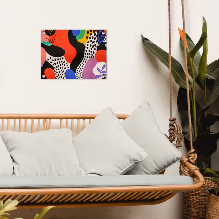 Abstract - Vormen - Kleuren - Stippen tuinposter los doek klein -sfeer7