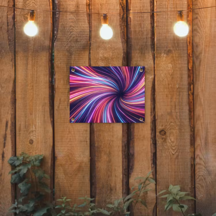 Abstract - Swirl - Futuristic - Neon tuinposter los doek klein -sfeer1