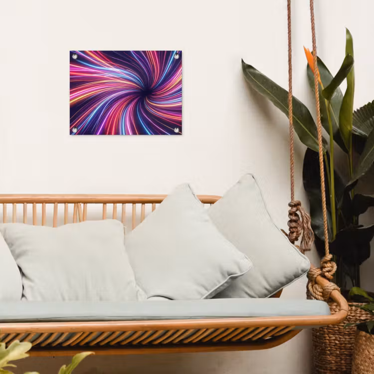 Abstract - Swirl - Futuristic - Neon tuinposter los doek klein -sfeer7
