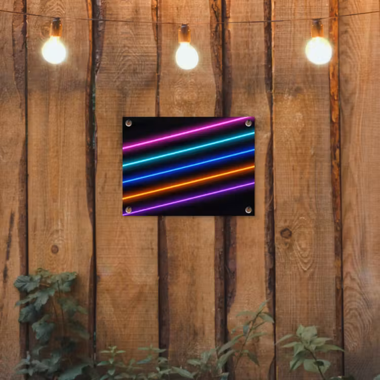 Esthetiek - Retro - Neon tuinposter los doek klein -sfeer1