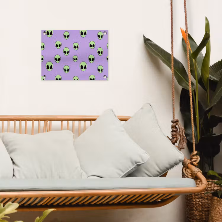 Alien - Retro - Lila tuinposter los doek klein 239 -sfeer7