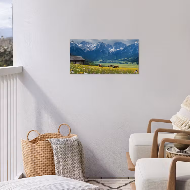 Alpen - Weide - Bergen - Koeien tuinposter los doek klein -sfeer8