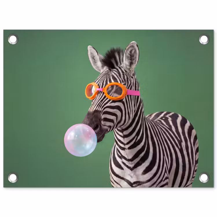 Dier - Bril - Bel - Modern - Groen tuinposter los doek klein -3d