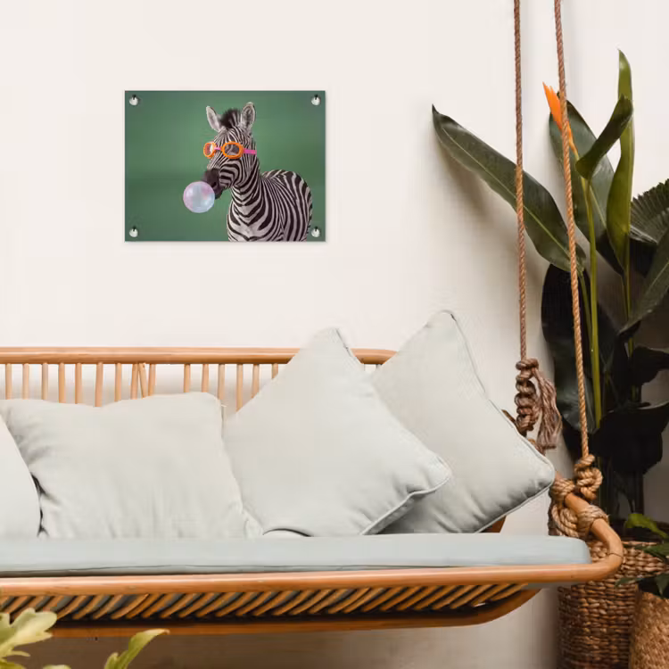 Dier - Bril - Bel - Modern - Groen tuinposter los doek klein -sfeer7