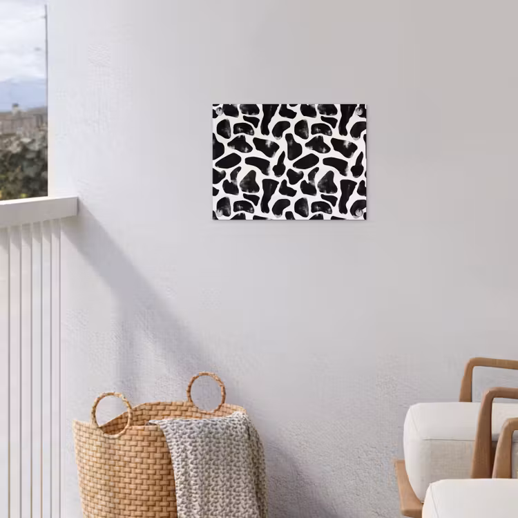 Dierenpatroon - Vlekken - Zwart - Wit tuinposter los doek klein 239 -sfeer8