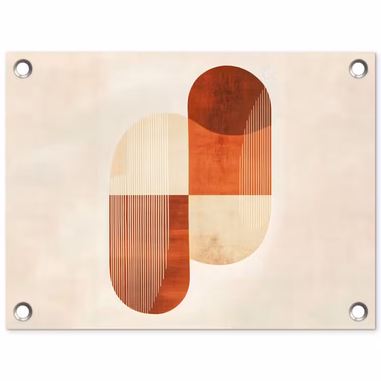 Bogen - Beige - Vormen tuinposter los doek klein -3d