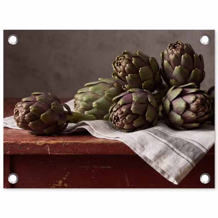 Garden Poster - Artichoke - Food - Rustic - Artisjok - Eten - Rustiek tuinposter los doek klein