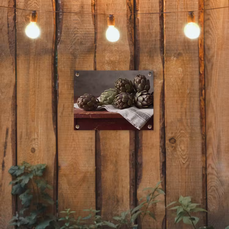 Garden Poster - Artichoke - Food - Rustic - Artisjok - Eten - Rustiek tuinposter los doek klein