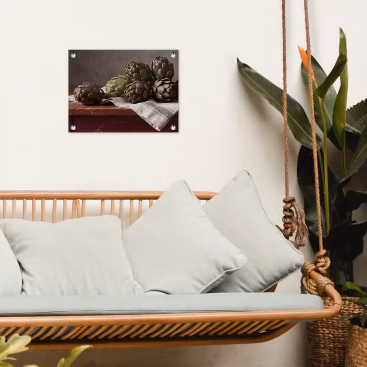 Garden Poster - Artichoke - Food - Rustic - Artisjok - Eten - Rustiek tuinposter los doek klein