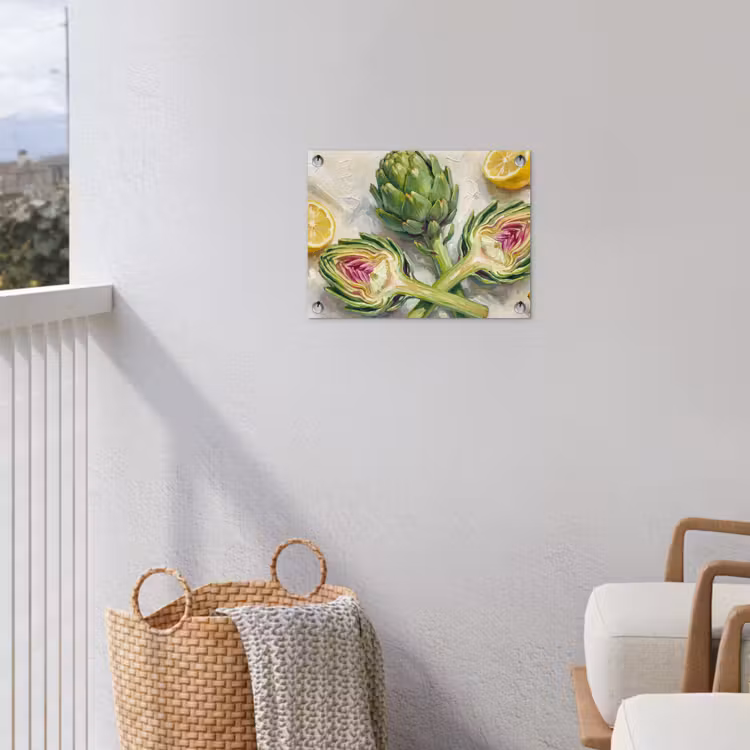 Garden Poster - Artichoke - Lemon - Food - Artisjok - Citroen - Eten tuinposter los doek klein