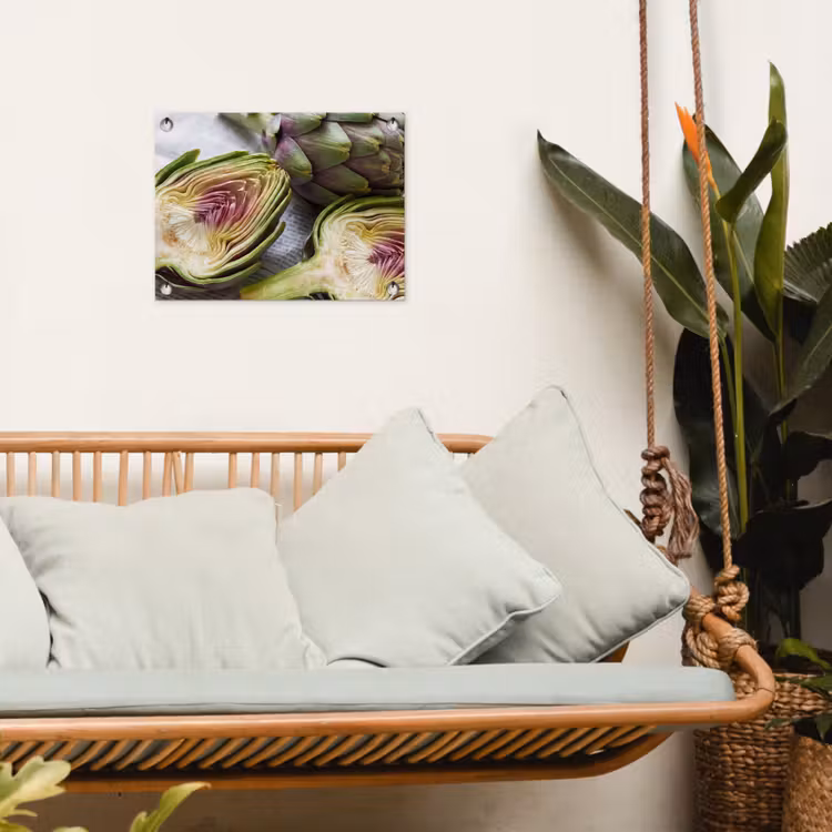 Garden Poster - Artichoke - Sliced - Food - Artisjok - Doorgesneden - Eten tuinposter los doek klein