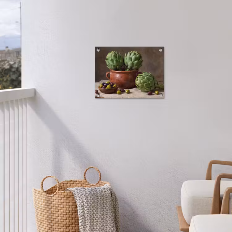Garden Poster - Artichokes - Olives - Food - Artisjokken - Olijven - Eten tuinposter los doek klein