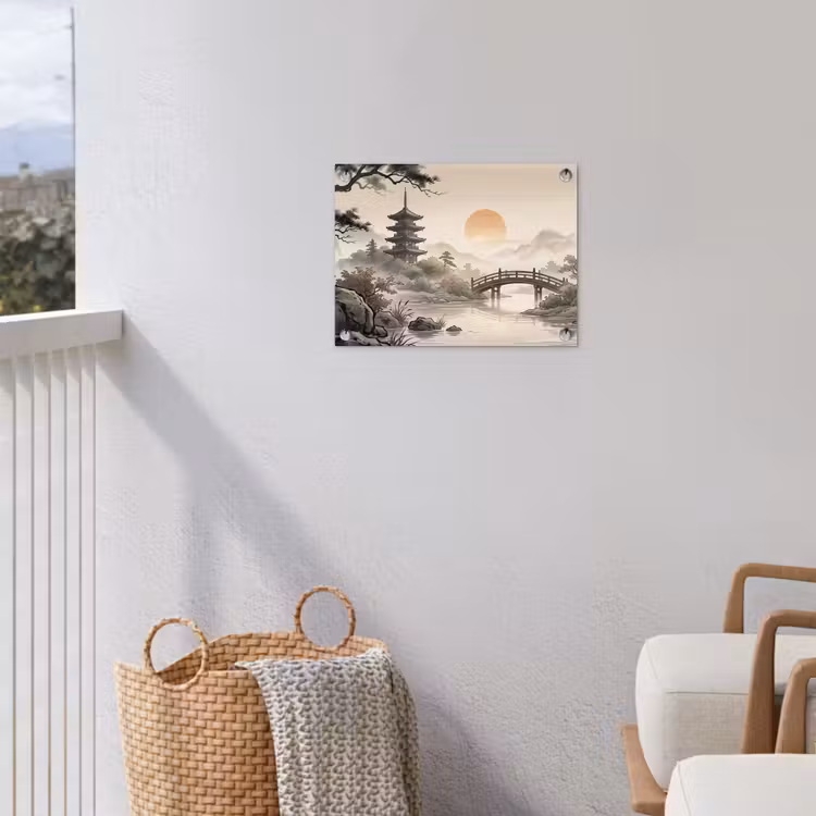 Azië - Landschap - Kleurrijk tuinposter los doek klein -sfeer8