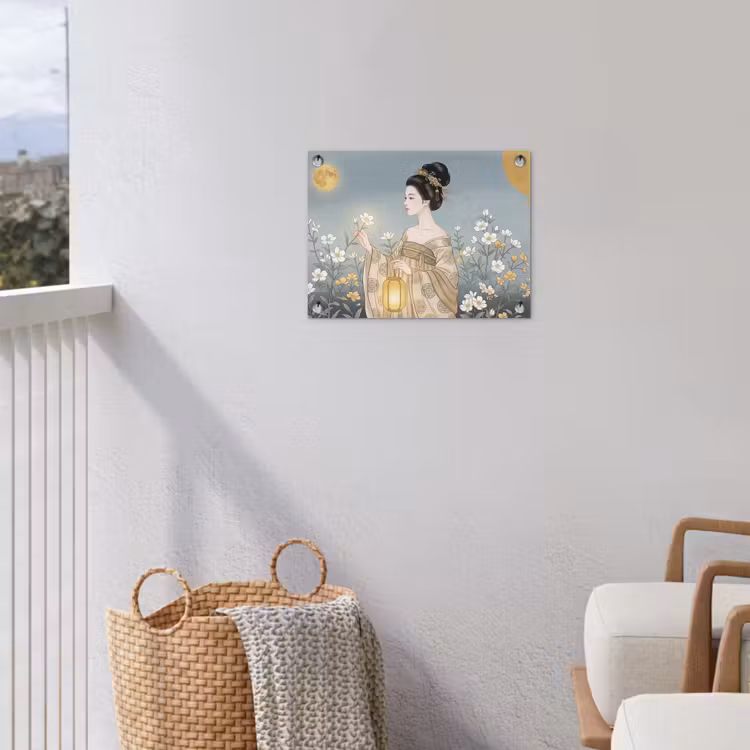 Aziatisch - Vrouw - Kimono tuinposter los doek klein -sfeer8