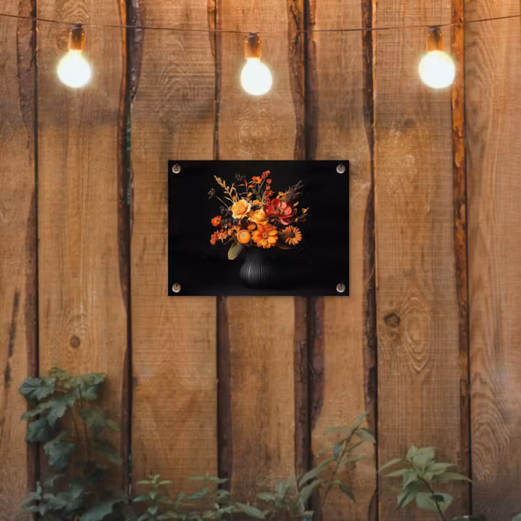 Herfst - Boeket - Oranje tuinposter los doek klein -sfeer1