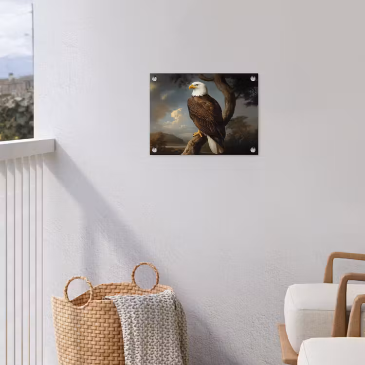 Zeearend - Tak - Wolken - Bruin tuinposter los doek klein -sfeer8