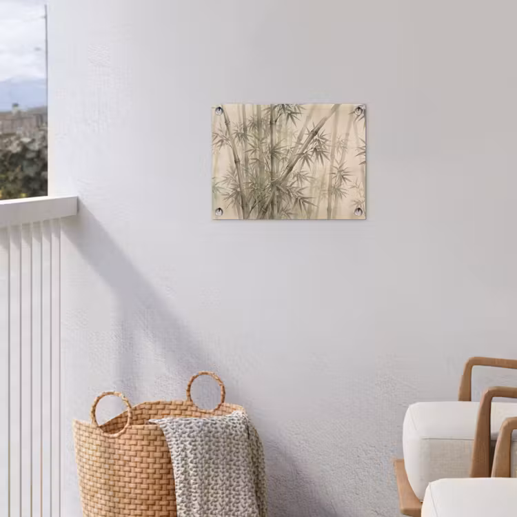 Bamboe - Bladeren - Aziatisch - Groen - Natuur tuinposter los doek klein -sfeer8
