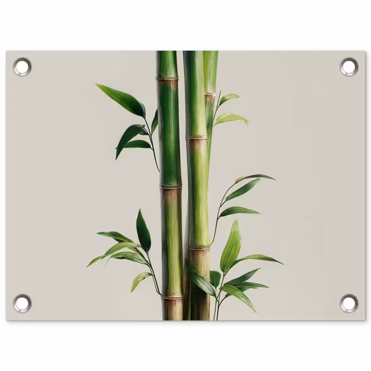 Bamboestengels - Sierlijk - Groen tuinposter los doek klein -3d