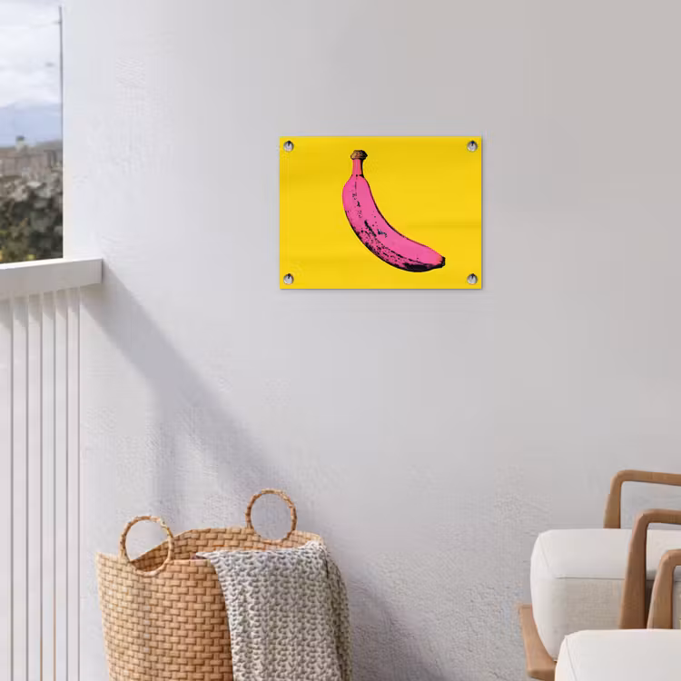 Banaan - Grafisch - Geel tuinposter los doek klein -sfeer8