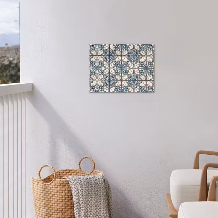 Barok - Tegel - Kleurrijk tuinposter los doek klein 239 -sfeer8