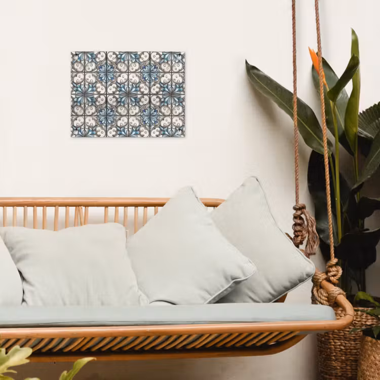Barok - Tegel - Kleurrijk tuinposter los doek klein 239 -sfeer7