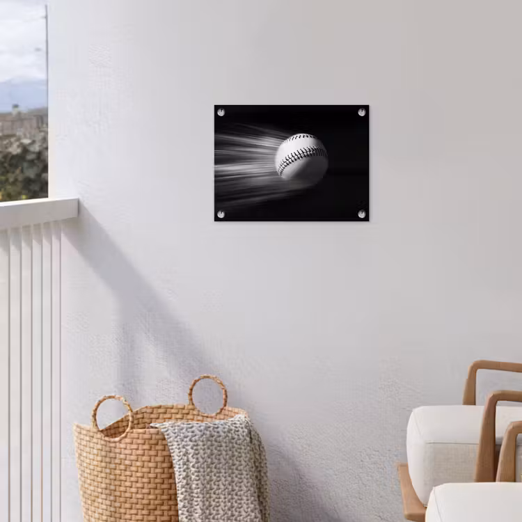 Honkbal - Wit - Vliegt tuinposter los doek klein -sfeer8