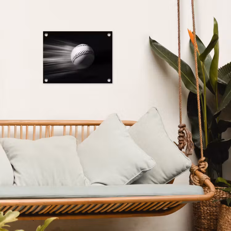 Honkbal - Wit - Vliegt tuinposter los doek klein -sfeer7