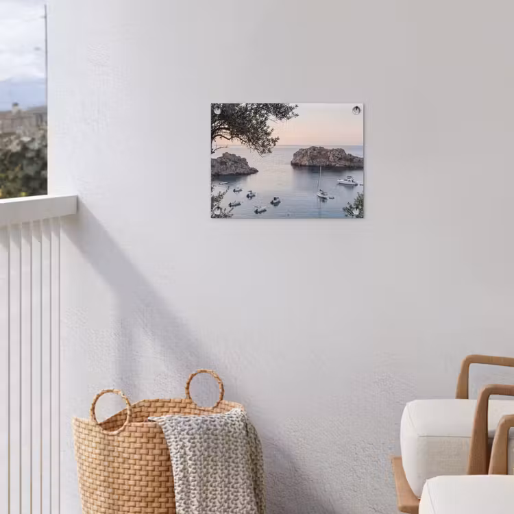 Garden Poster - Bay - boats - sunset - Baai - boten - zonsondergang tuinposter los doek klein