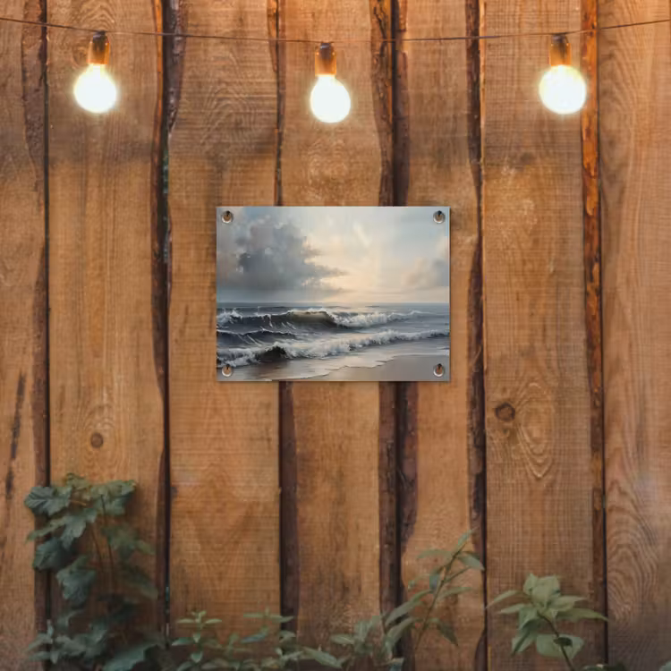 Strand - Zee - Zonsondergang tuinposter los doek klein -sfeer1