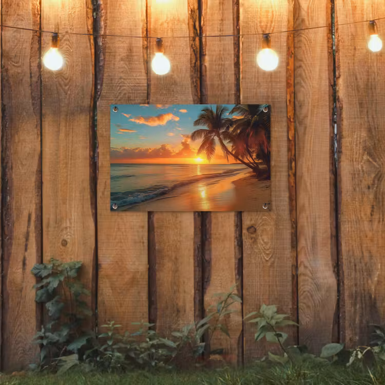 Strandzonsondergang in de Tropen tuinposter los doek klein -sfeer1