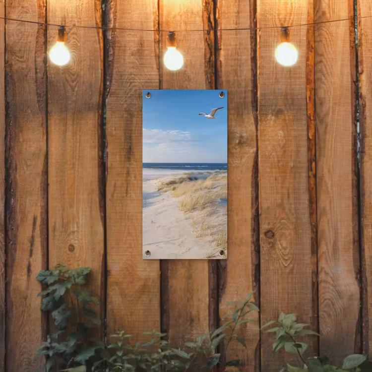 Mooie Strandvlucht tuinposter los doek klein -sfeer1