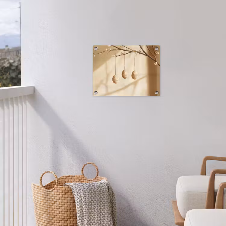 Beige - Paastak - Eieren tuinposter los doek klein -sfeer8