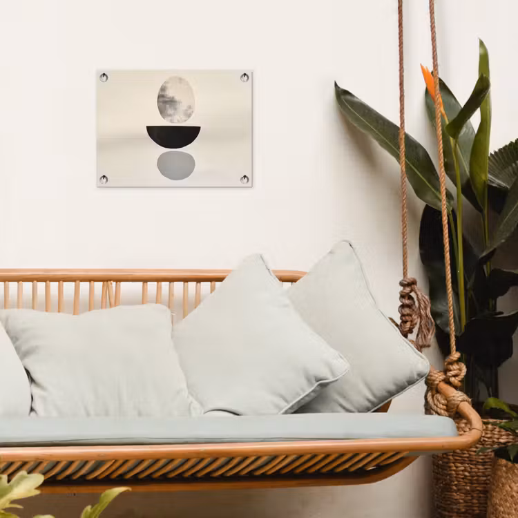 Beige - Japandi - Wabi sabi tuinposter los doek klein -sfeer7