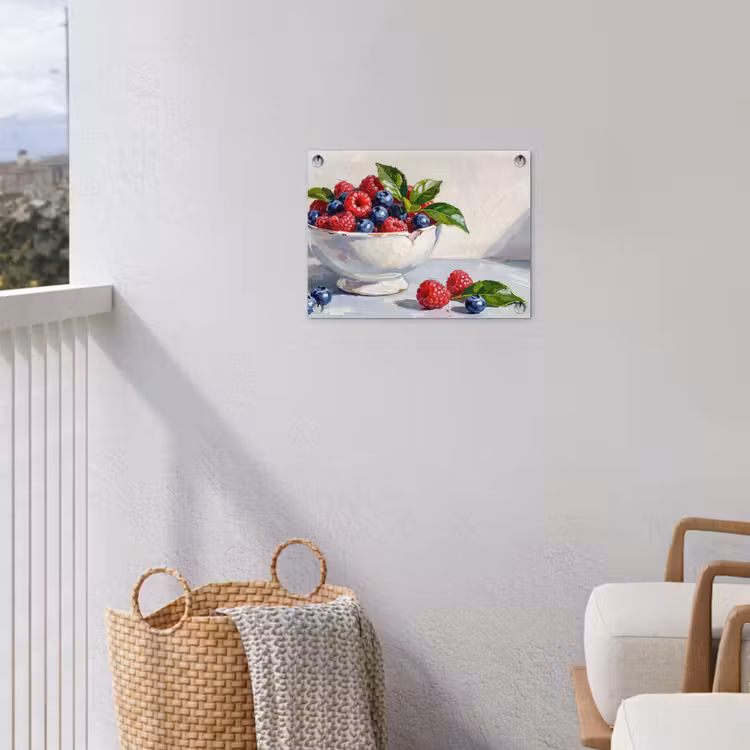 Garden Poster - Berries - Bowl - Food - Bessen - Kom - Eten tuinposter los doek klein