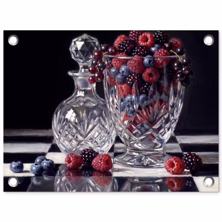 Garden Poster - Berries - Crystal - Still Life - Bessen - Kristal - Stilleven tuinposter los doek klein