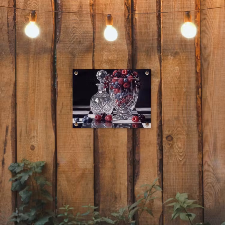 Garden Poster - Berries - Crystal - Still Life - Bessen - Kristal - Stilleven tuinposter los doek klein