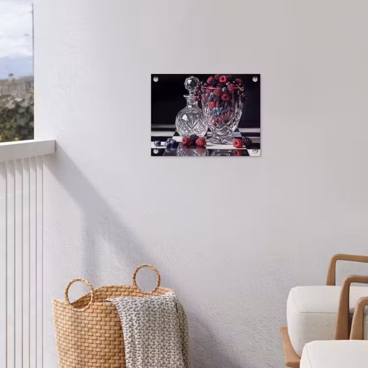 Garden Poster - Berries - Crystal - Still Life - Bessen - Kristal - Stilleven tuinposter los doek klein