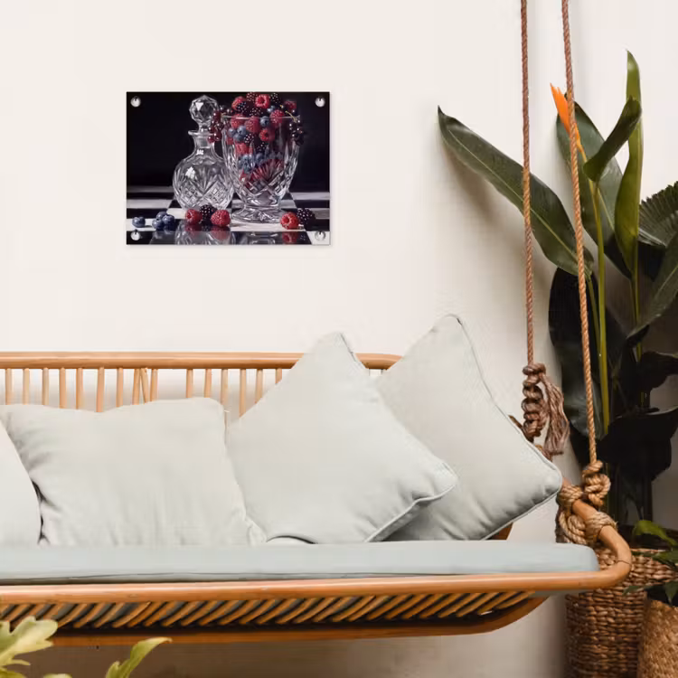 Garden Poster - Berries - Crystal - Still Life - Bessen - Kristal - Stilleven tuinposter los doek klein