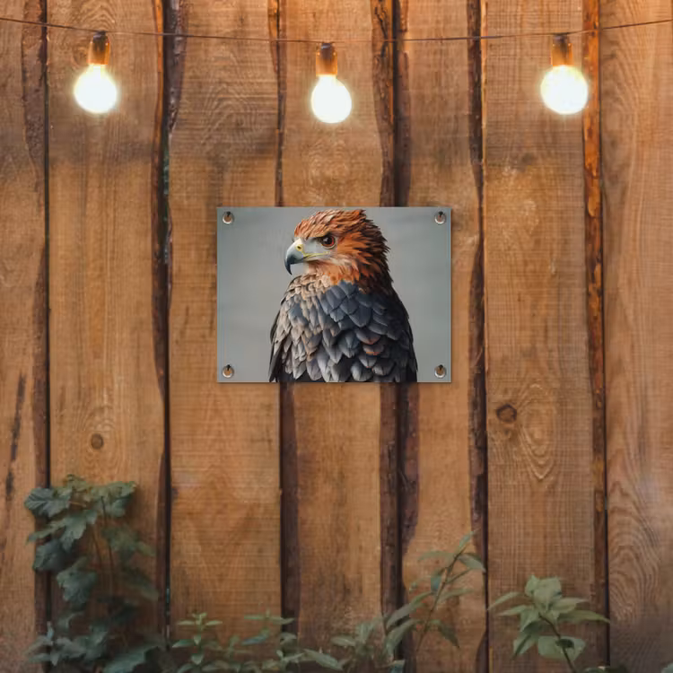 Vogel - Realistisch - Veren - Bruin tuinposter los doek klein -sfeer1