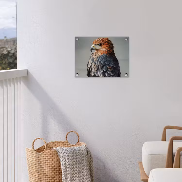 Vogel - Realistisch - Veren - Bruin tuinposter los doek klein -sfeer8