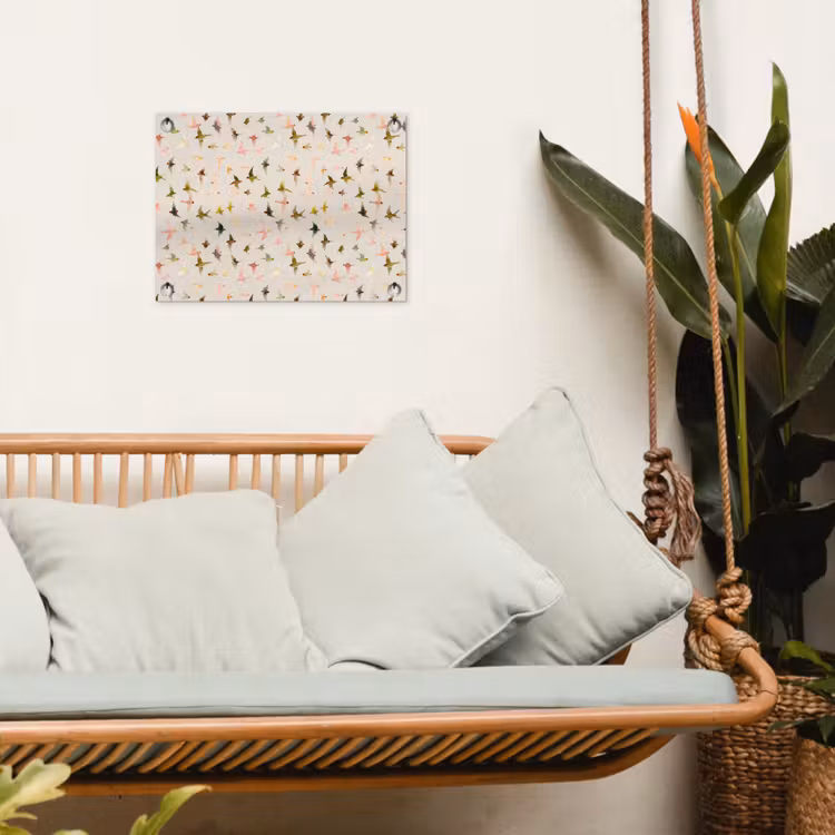 Vogels - Vliegen - Kleurrijk tuinposter los doek klein 239 -sfeer7
