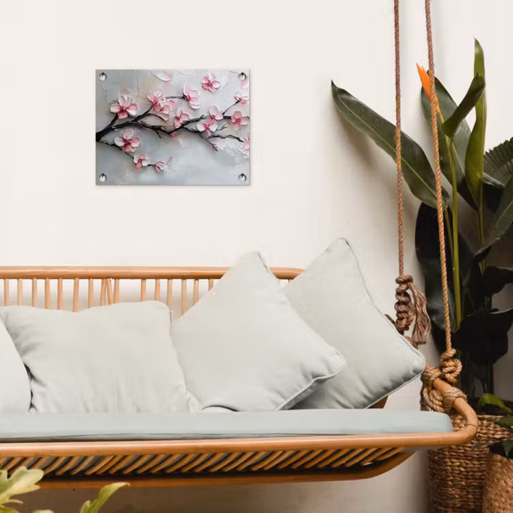 Bloesem - Kunstzinnig - Roze - Sakura tuinposter los doek klein -sfeer7