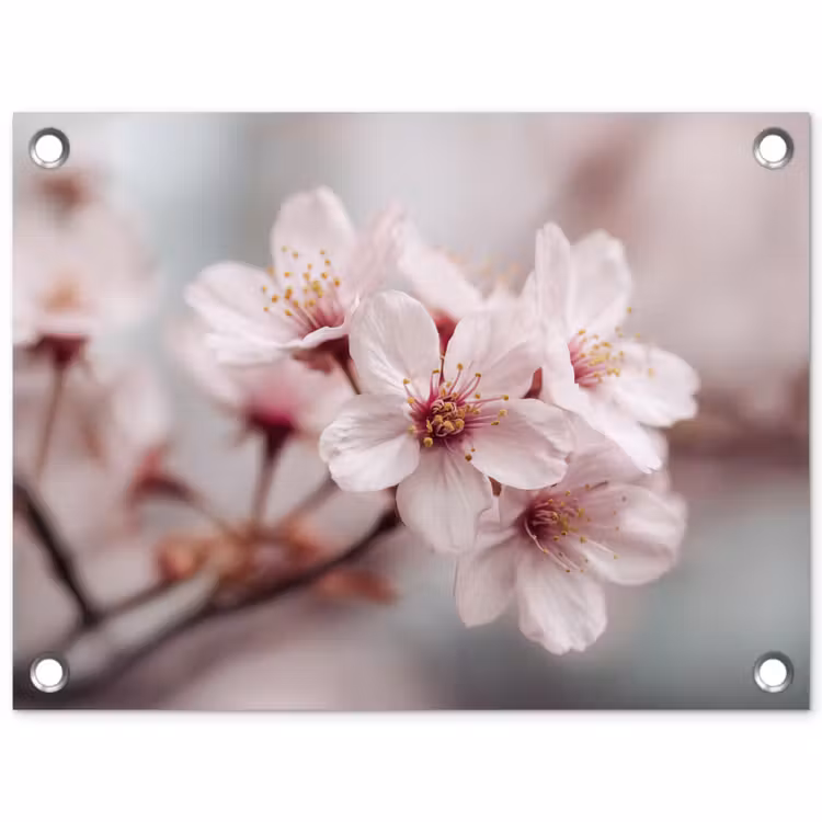 Bloesems - Meeldraden - Geel - Wazig tuinposter los doek klein -3d