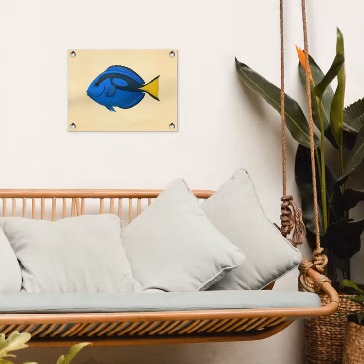 Blauw - Dory - Vis - Staartvin tuinposter los doek klein -sfeer7