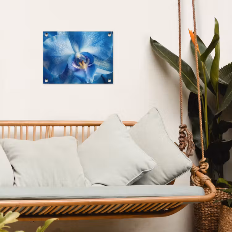 Blauw - Orchidee - Elegeant tuinposter los doek klein -sfeer7