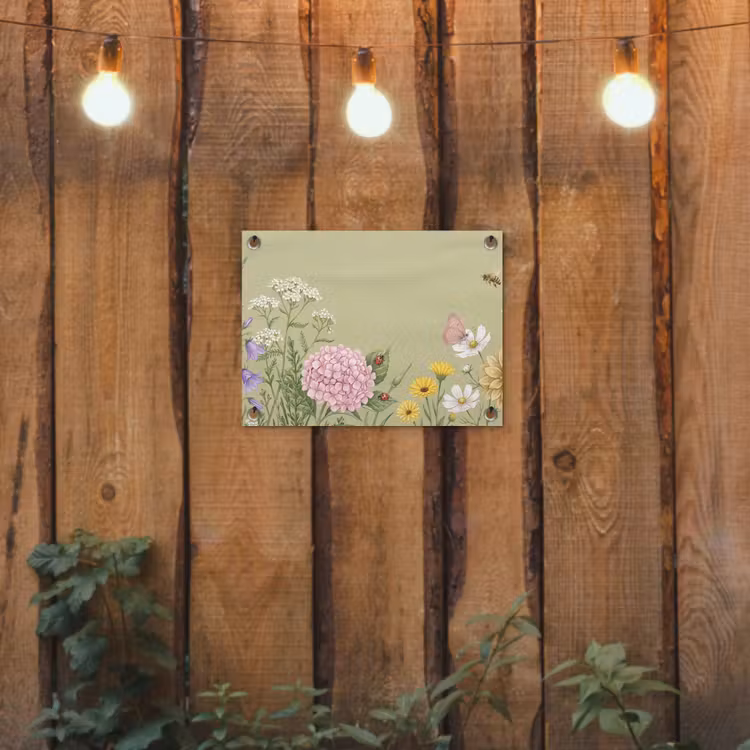 Botanisch - Bloemen - Kleurrijk tuinposter los doek klein -sfeer1